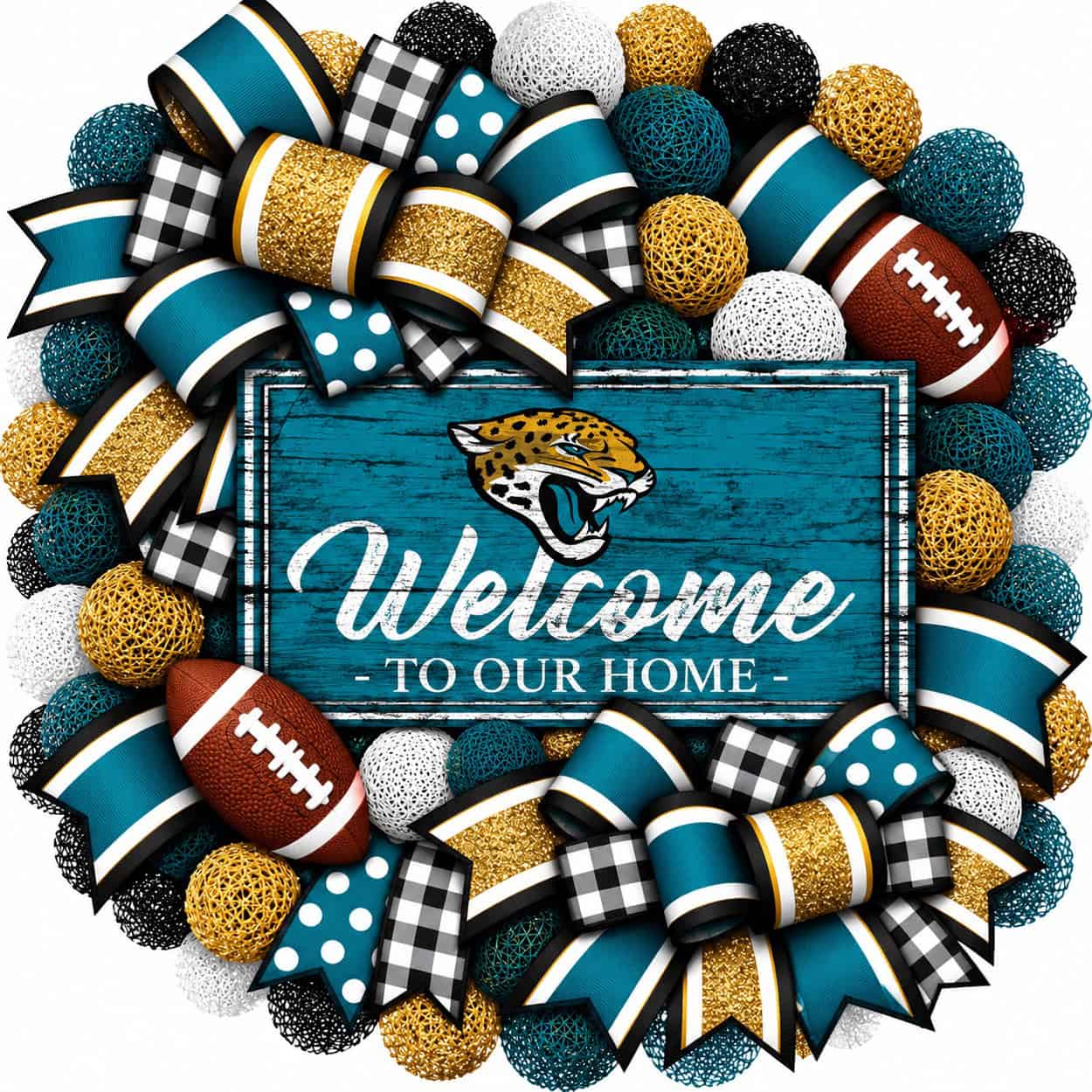 Jacksonville Jaguars 20 Inch Welcome Wreath