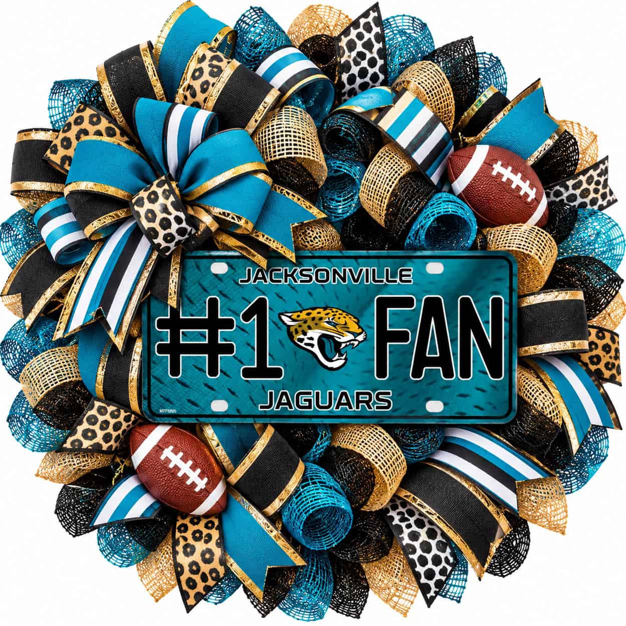 Jacksonville Jaguars License Plate Wreath