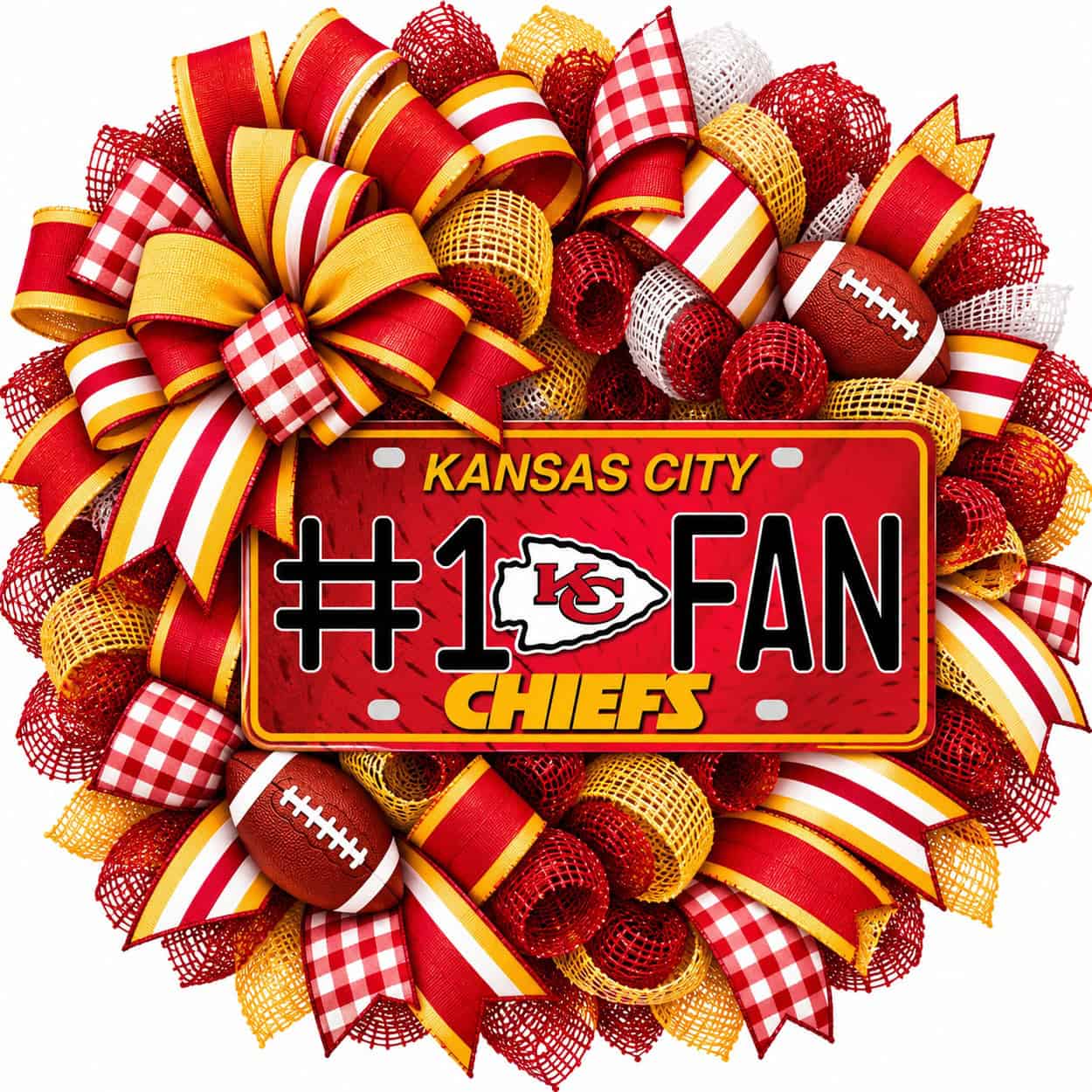 Kansas City Chiefs License Plate Wreath
