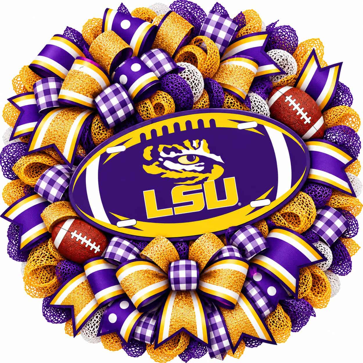 LSU Tigers 20 Inch Football Wreath