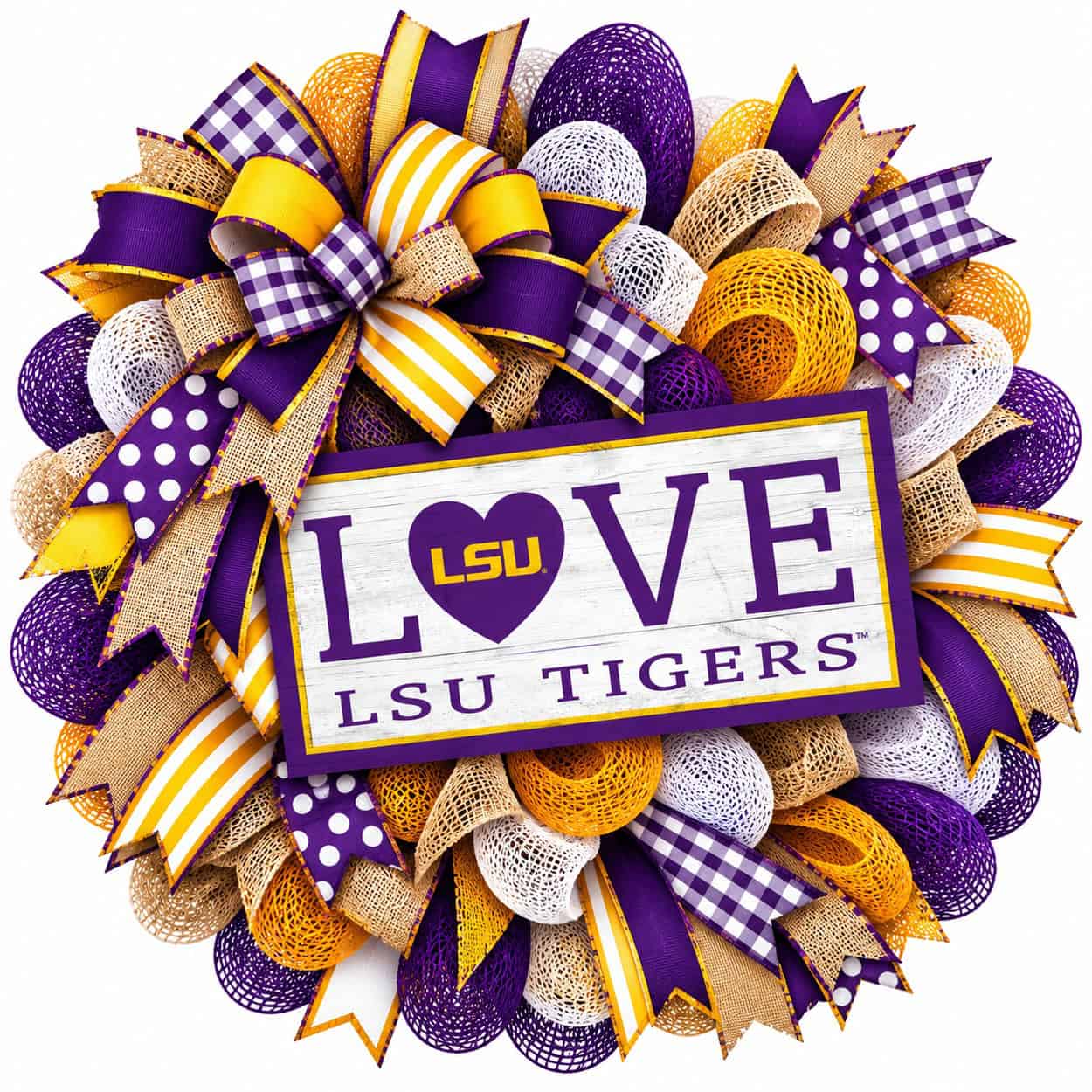 LSU Tigers LOVE Wreath