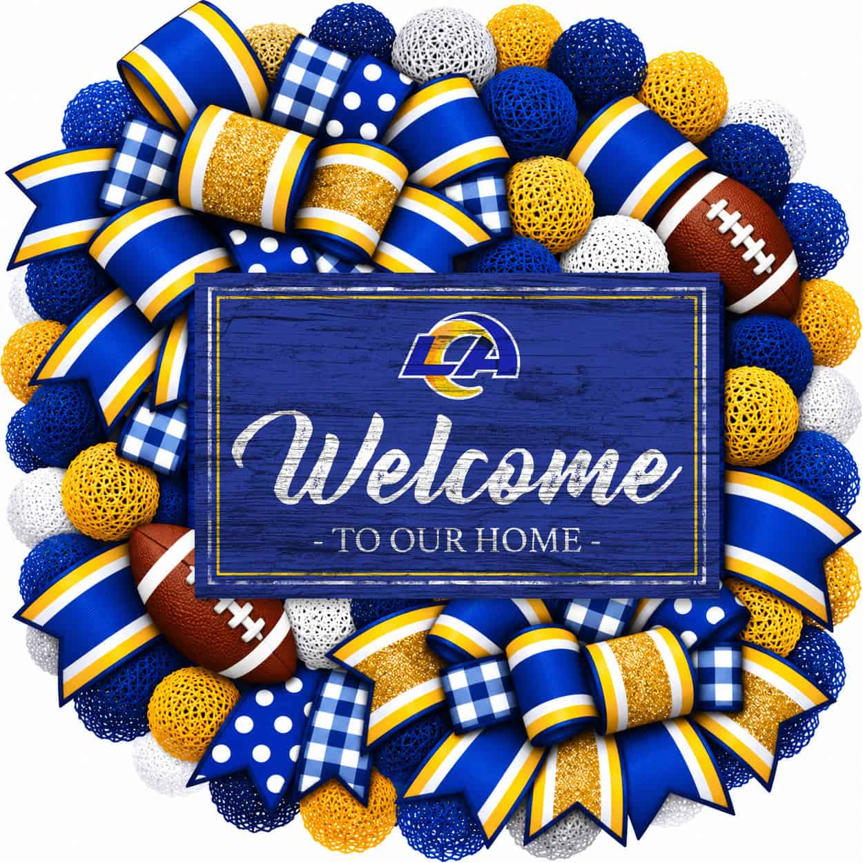 Los Angeles Rams 20 Inch Welcome Wreath
