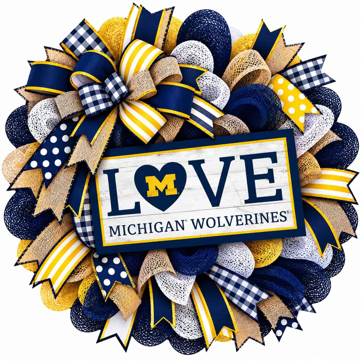 Michigan Wolverines LOVE Wreath