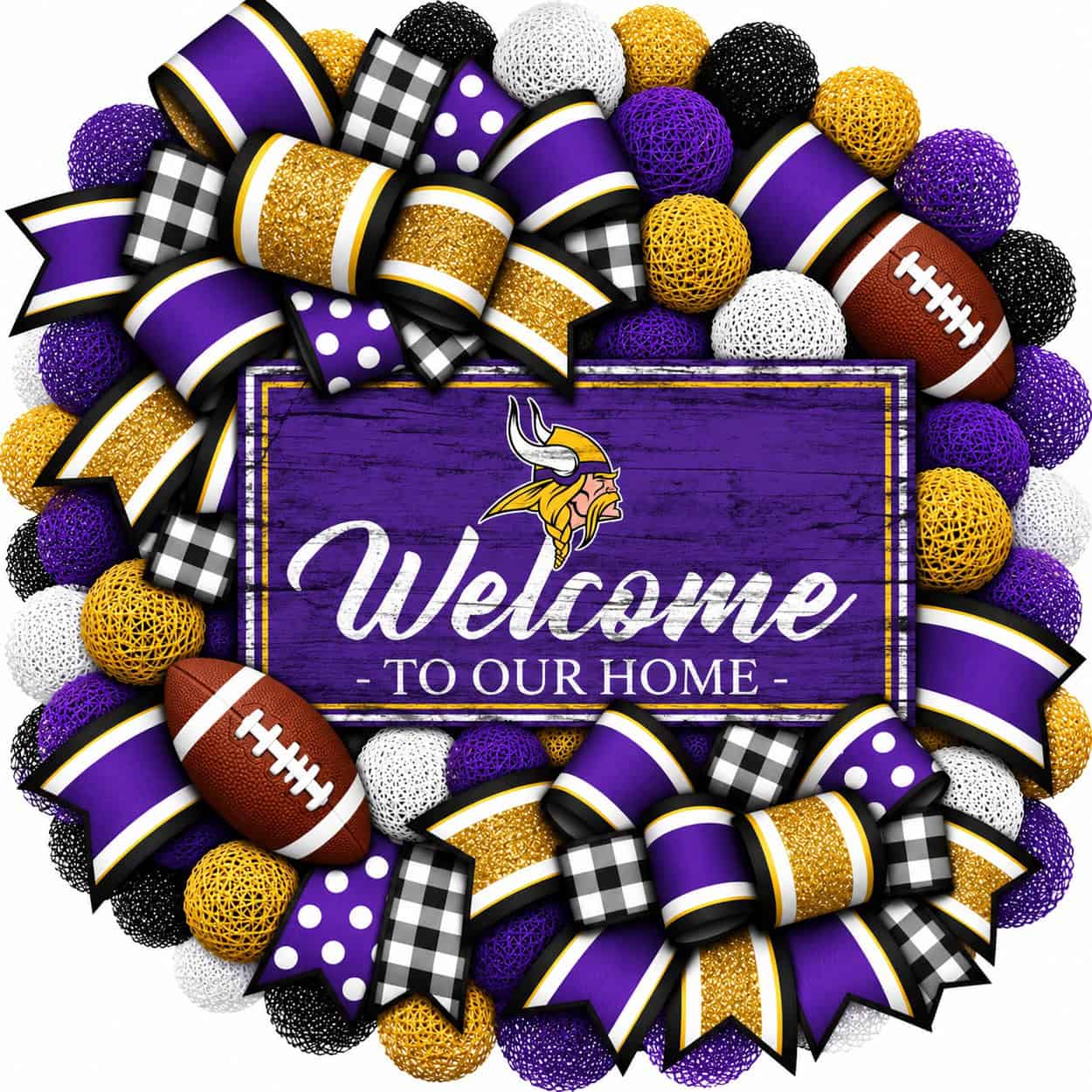 Minnesota Vikings 20 Inch Welcome Wreath
