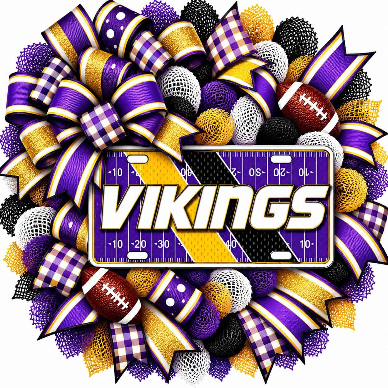 Minnesota Vikings Football Field License Plate Wreath