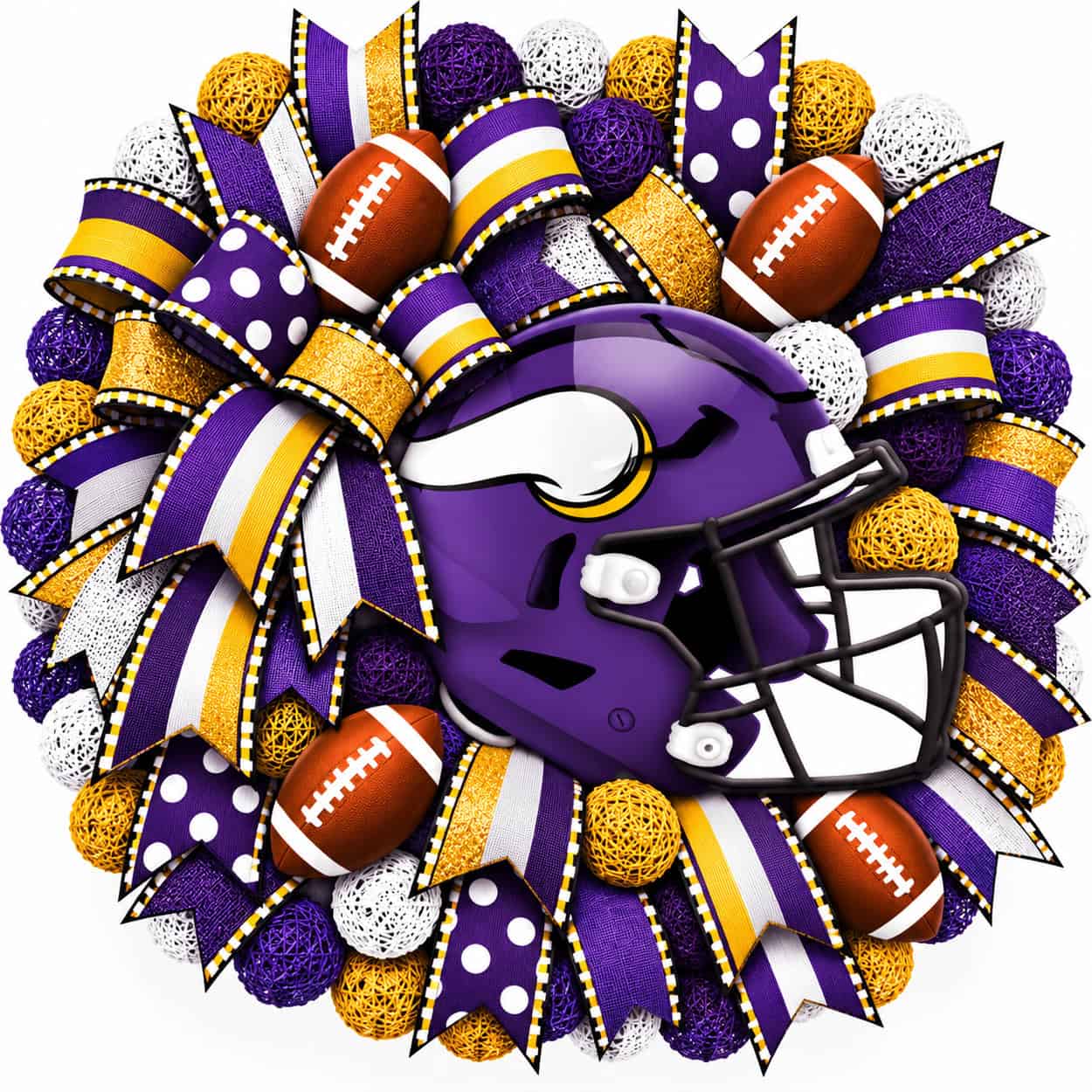 Minnesota Vikings Football Helmet Wreath