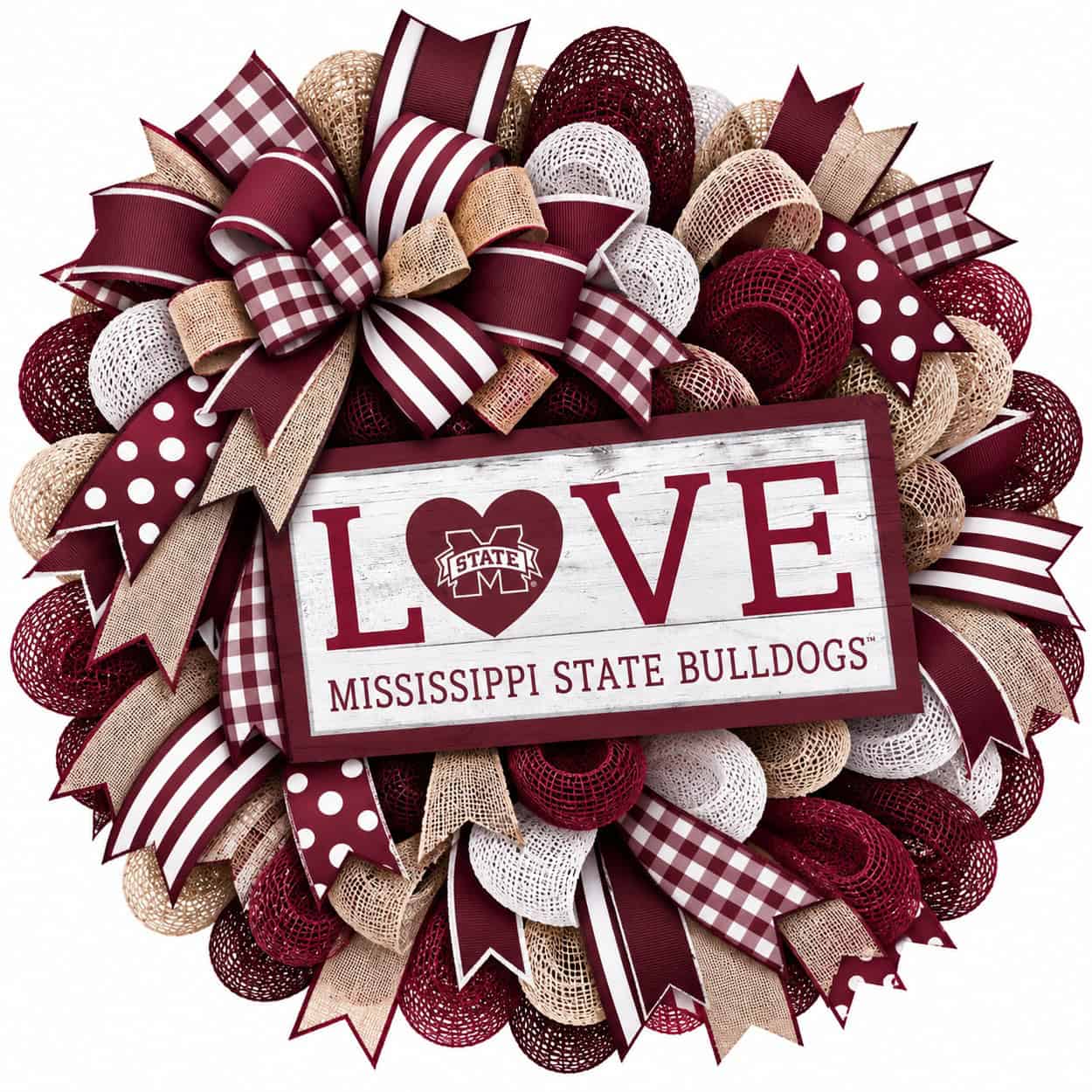 Mississippi State Bulldogs LOVE Wreath