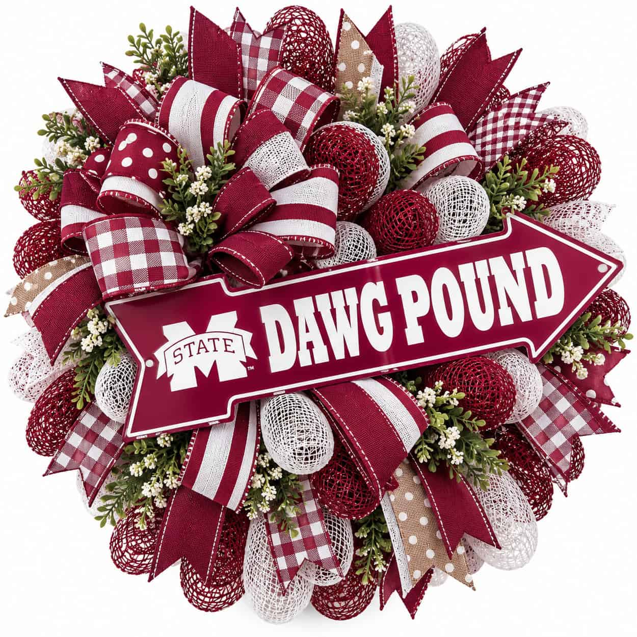 Mississippi State Dawg Pound football wreath