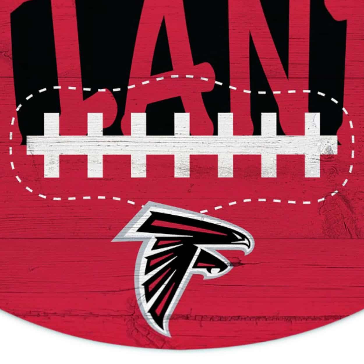 Atlanta Falcons color football wreath sign