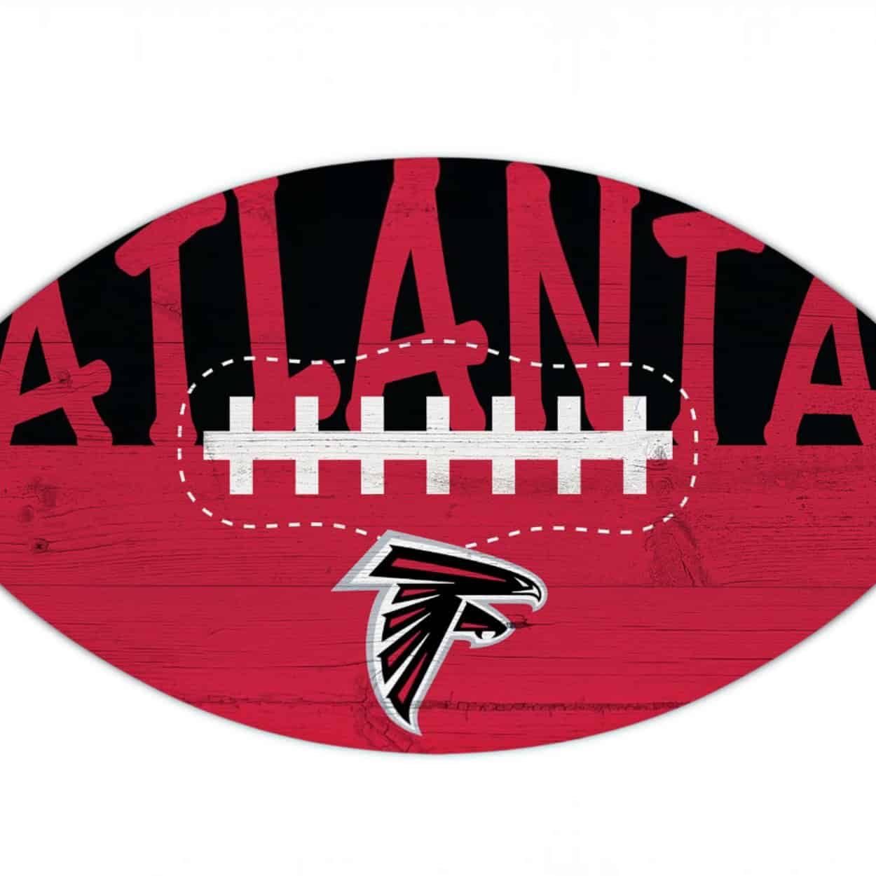 Atlanta Falcons color football wreath sign