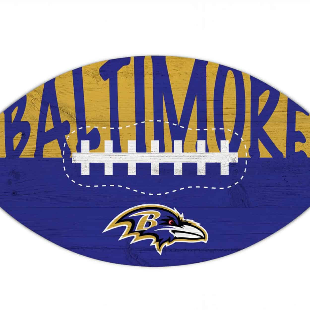 Baltimore Ravens color football wreath sign