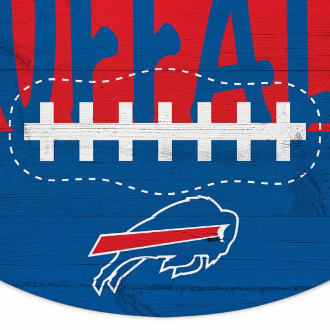 Buffalo Bills color football wreath sign