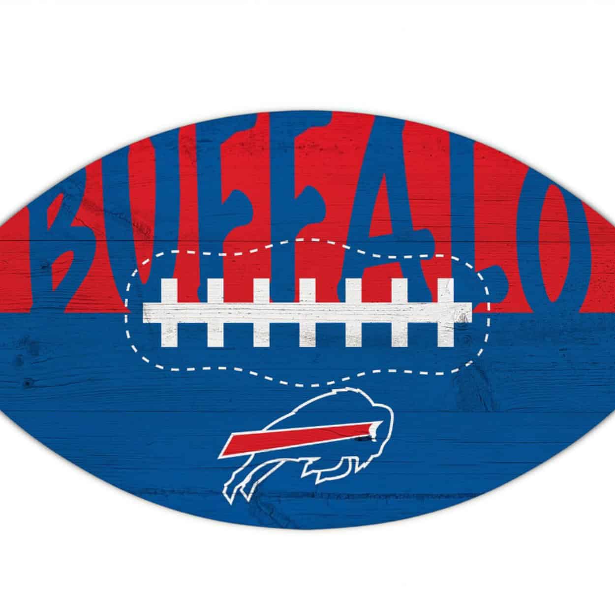 Buffalo Bills color football wreath sign