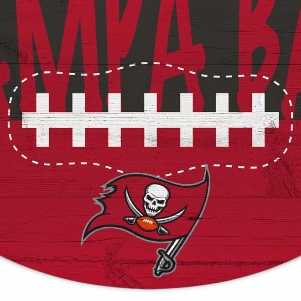 Tampa Bay Buccaneers color football wreath sign