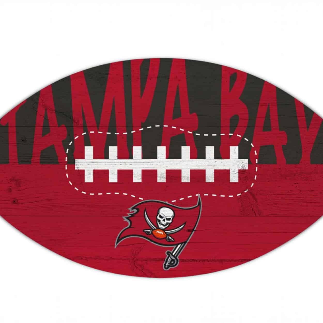 Tampa Bay Buccaneers color football wreath sign