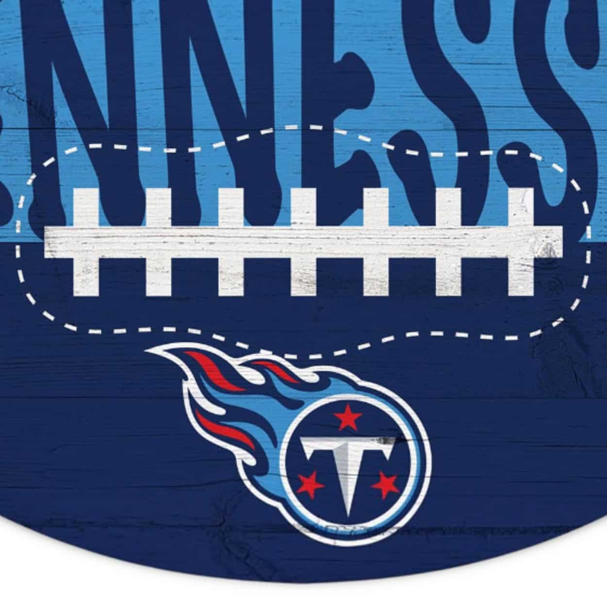 Tennessee Titans color football wreath sign