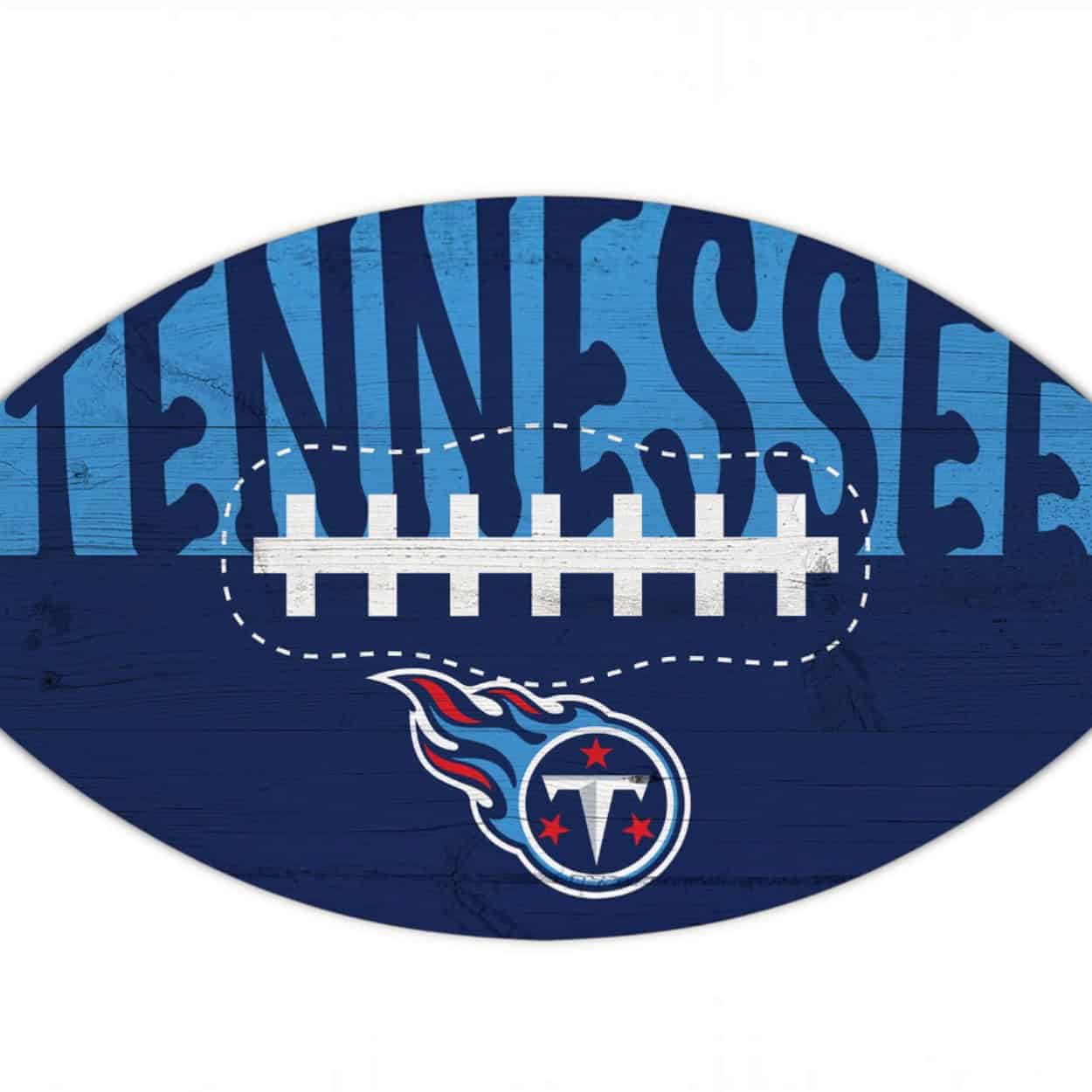Tennessee Titans color football wreath sign