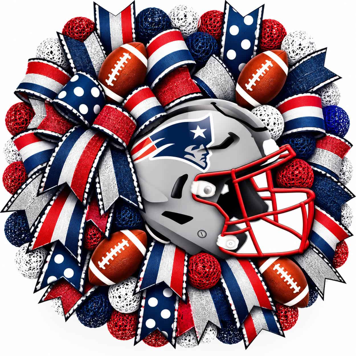 New England Patriots Football Helmet Wreath