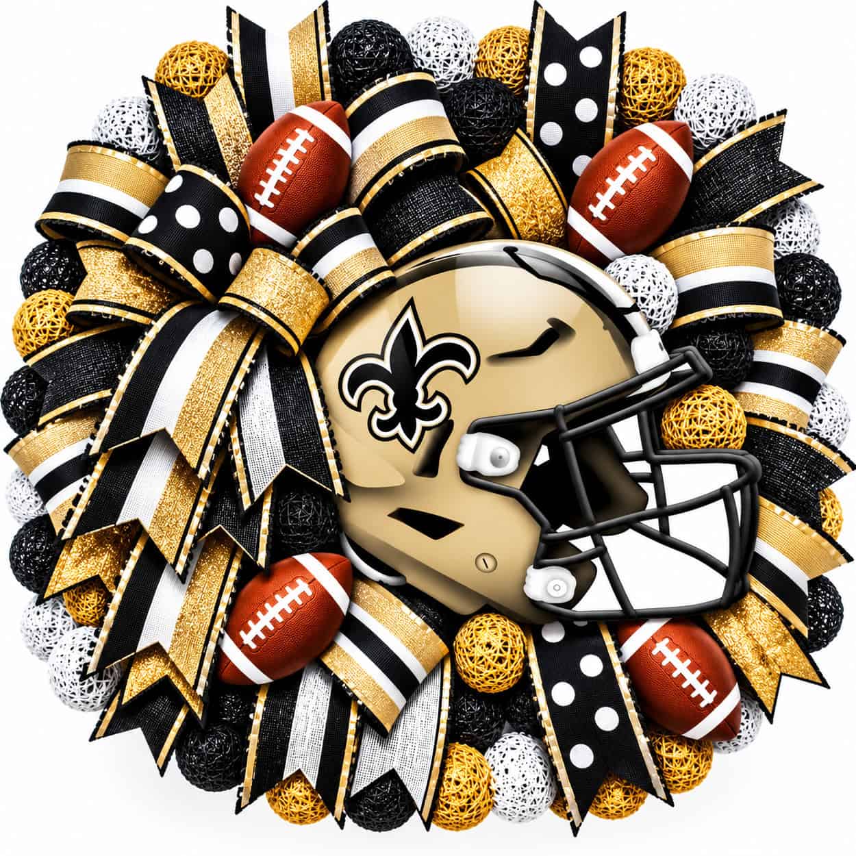 New Orleans Saints Football Helmet Wreath