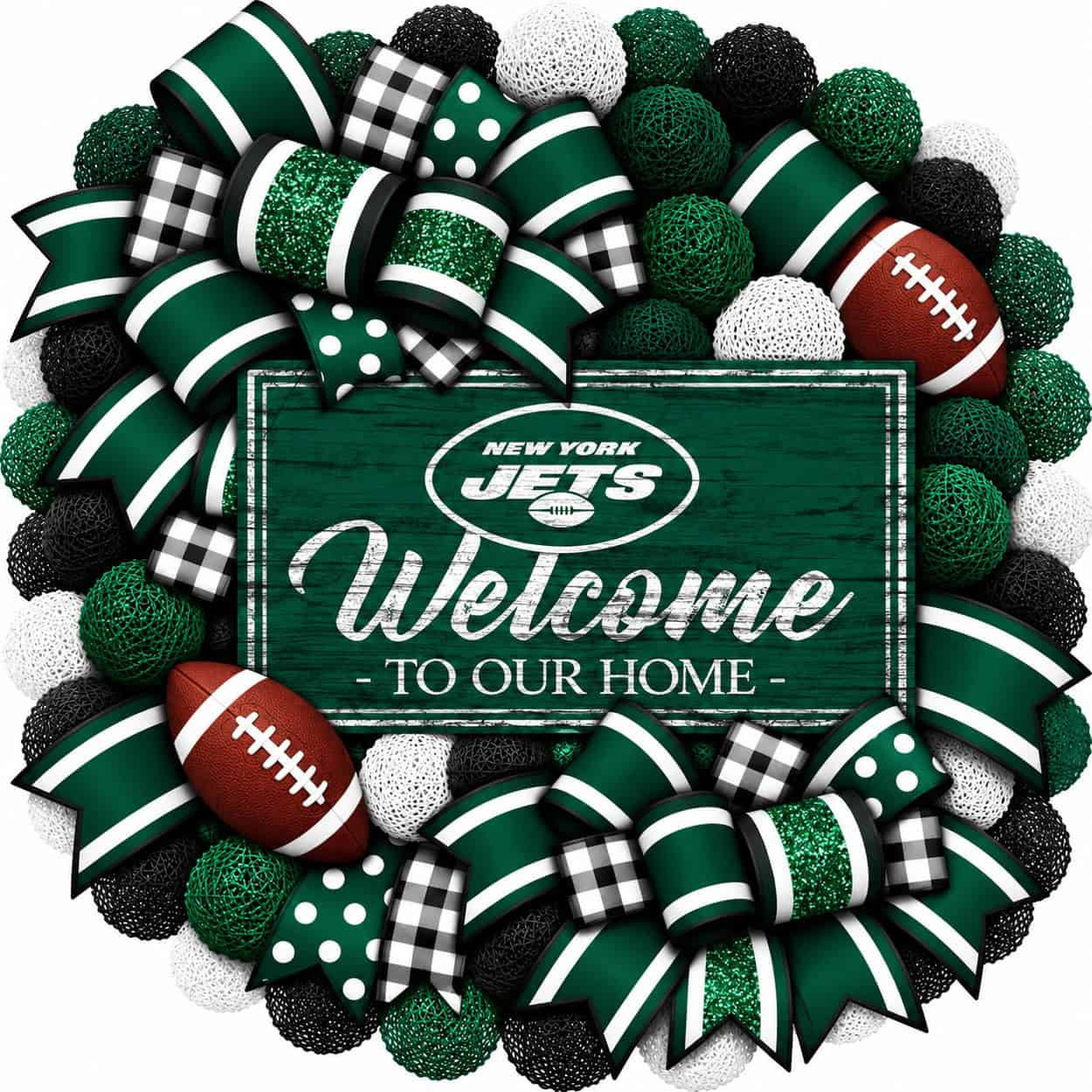 New York Jets 20 Inch Welcome Wreath