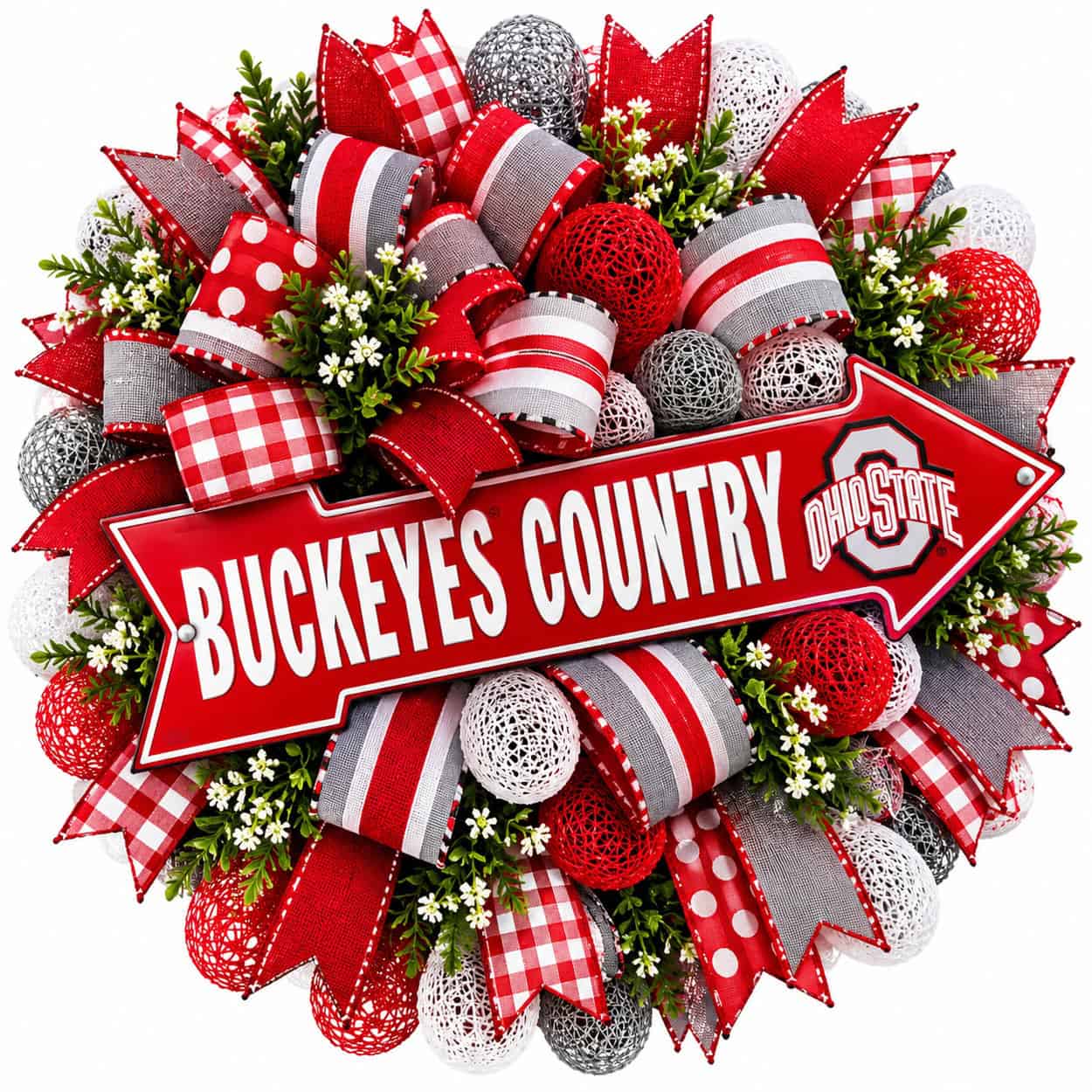 Ohio State Buckeyes Country football wreath