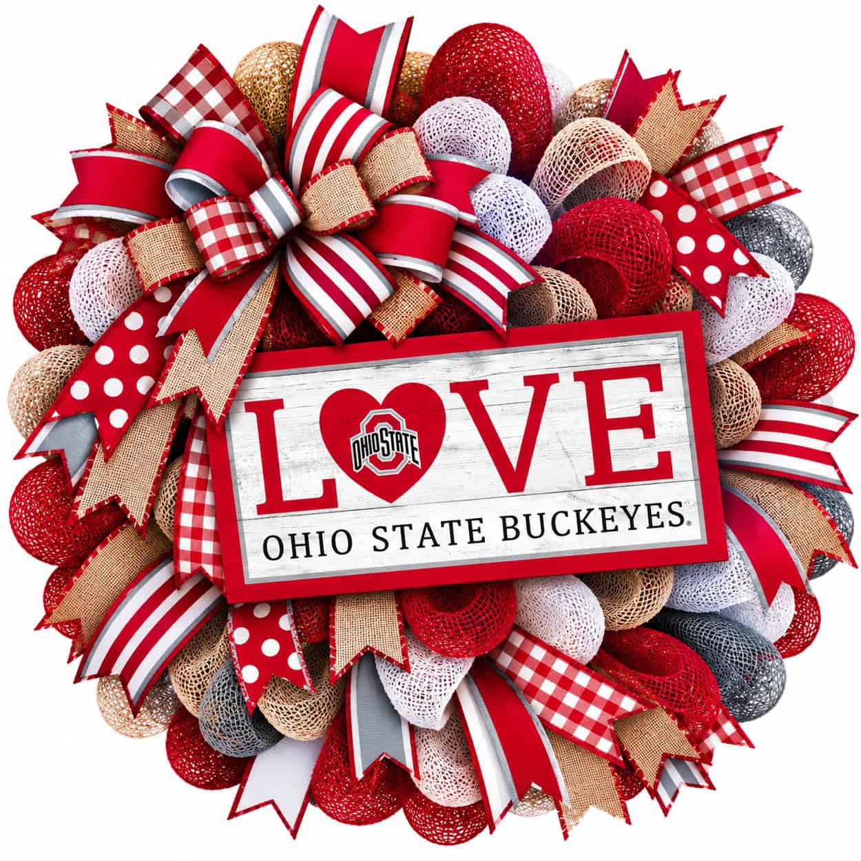 Ohio State Buckeyes LOVE Wreath