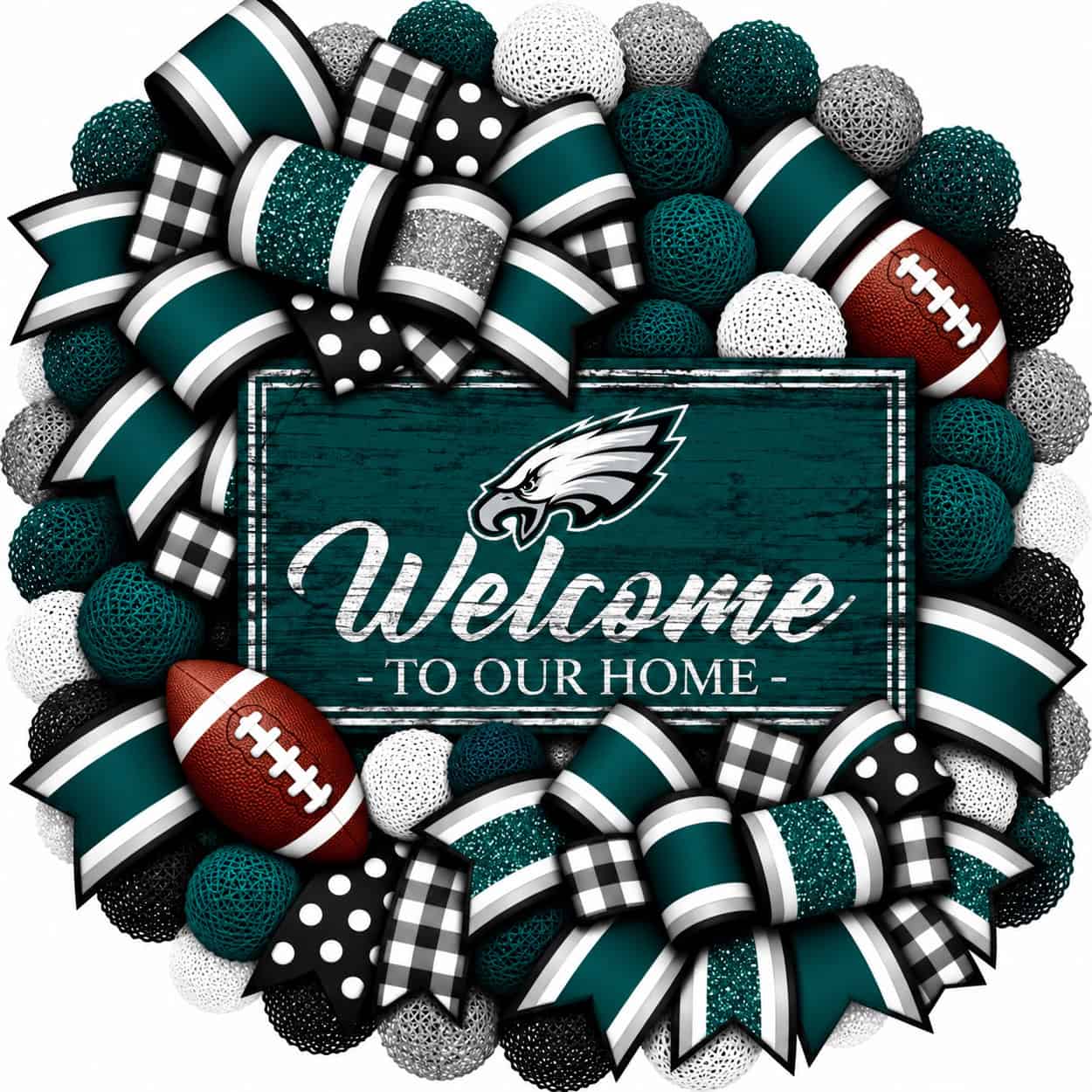 Philadelphia Eagles 20 Inch Welcome Wreath