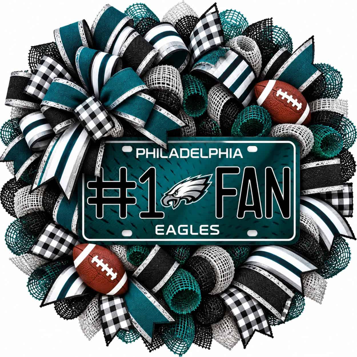 Philadelphia Eagles License Plate Wreath