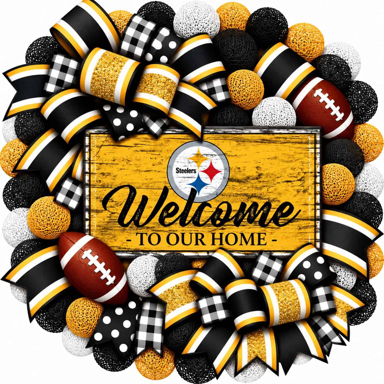Pittsburgh Steelers 20 Inch Welcome Wreath