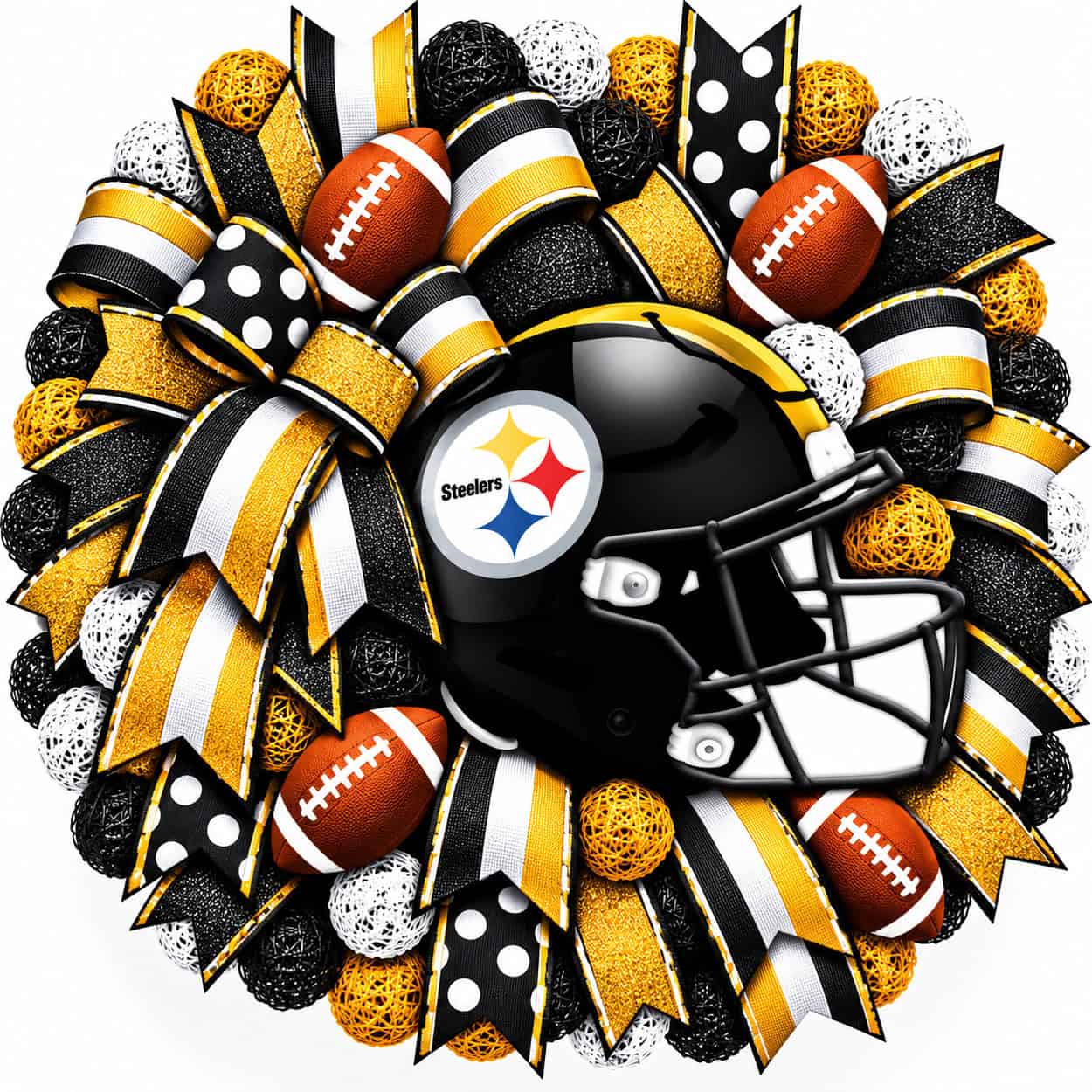 Pittsburgh Steelers Football Helmet Wreath