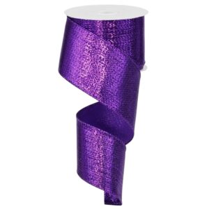2.5" Purple Metallic Ribbon - 10 yards