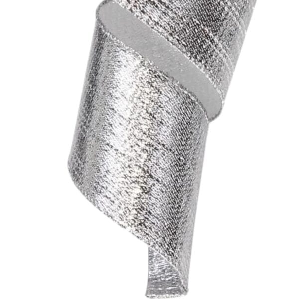 2.5" Silver Metallic Ribbon - 10 yards