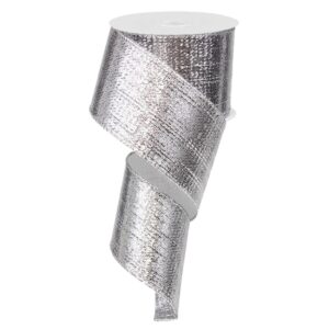 2.5" Silver Metallic Ribbon - 10 yards
