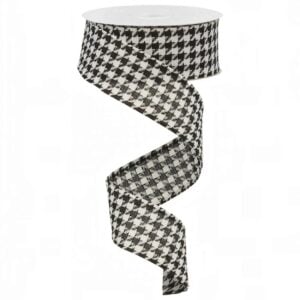 1.5" Large Houndstooth Ribbon - 10 yards