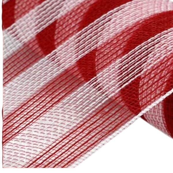 10" Red White Fabric Mesh