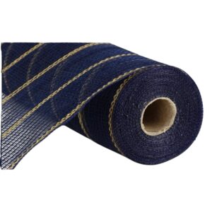 10" Navy Gold Fabric Mesh