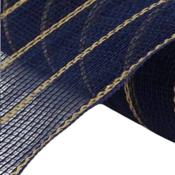 10" Navy Gold Fabric Mesh