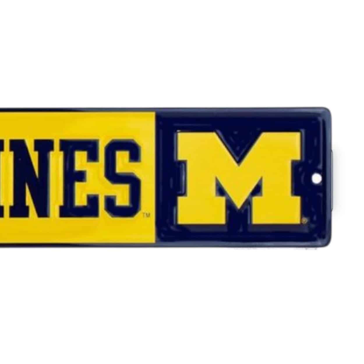 Michigan Wolverines Rectangle Sign Metal