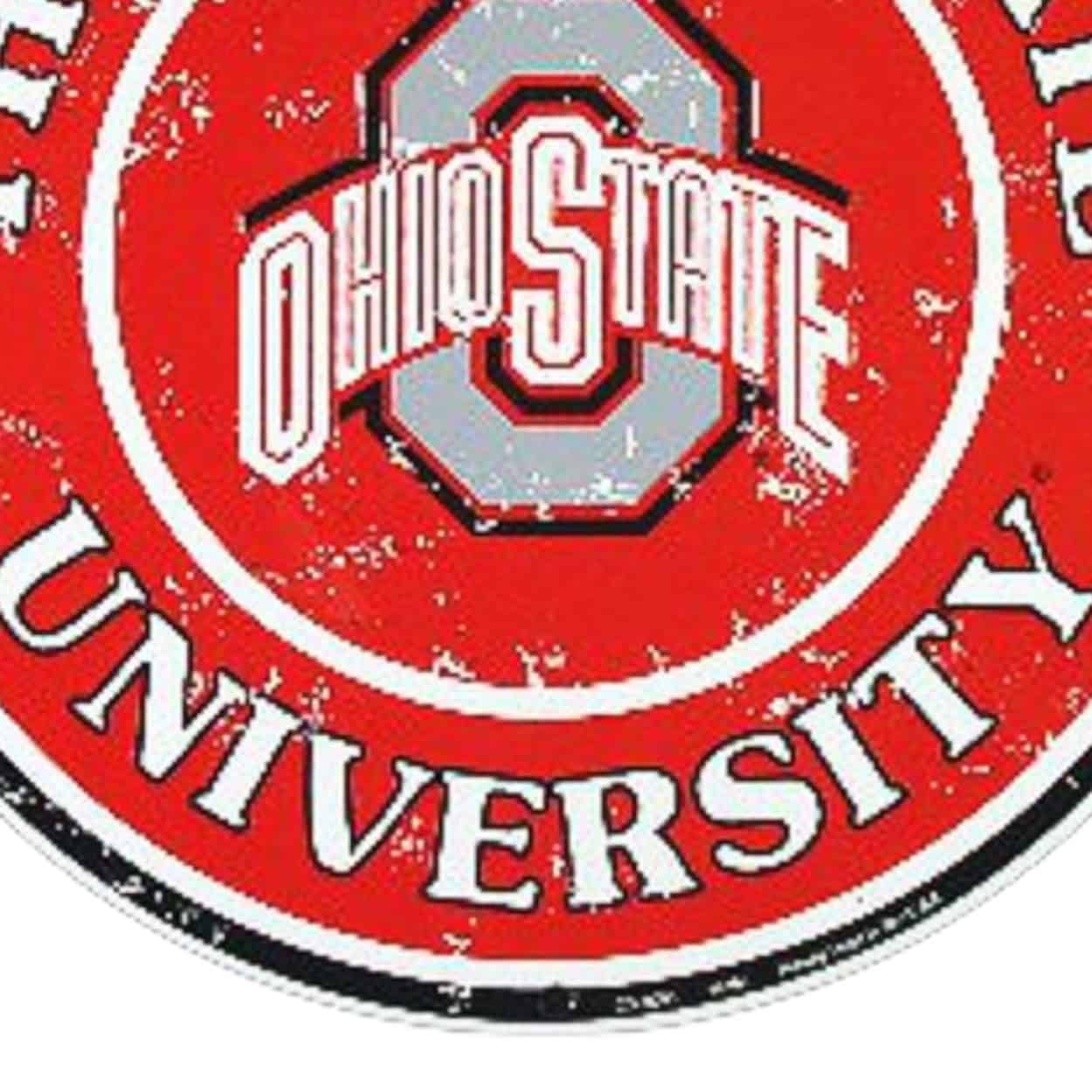 College team round metal sign for sports wreath making, SKU SRCOS