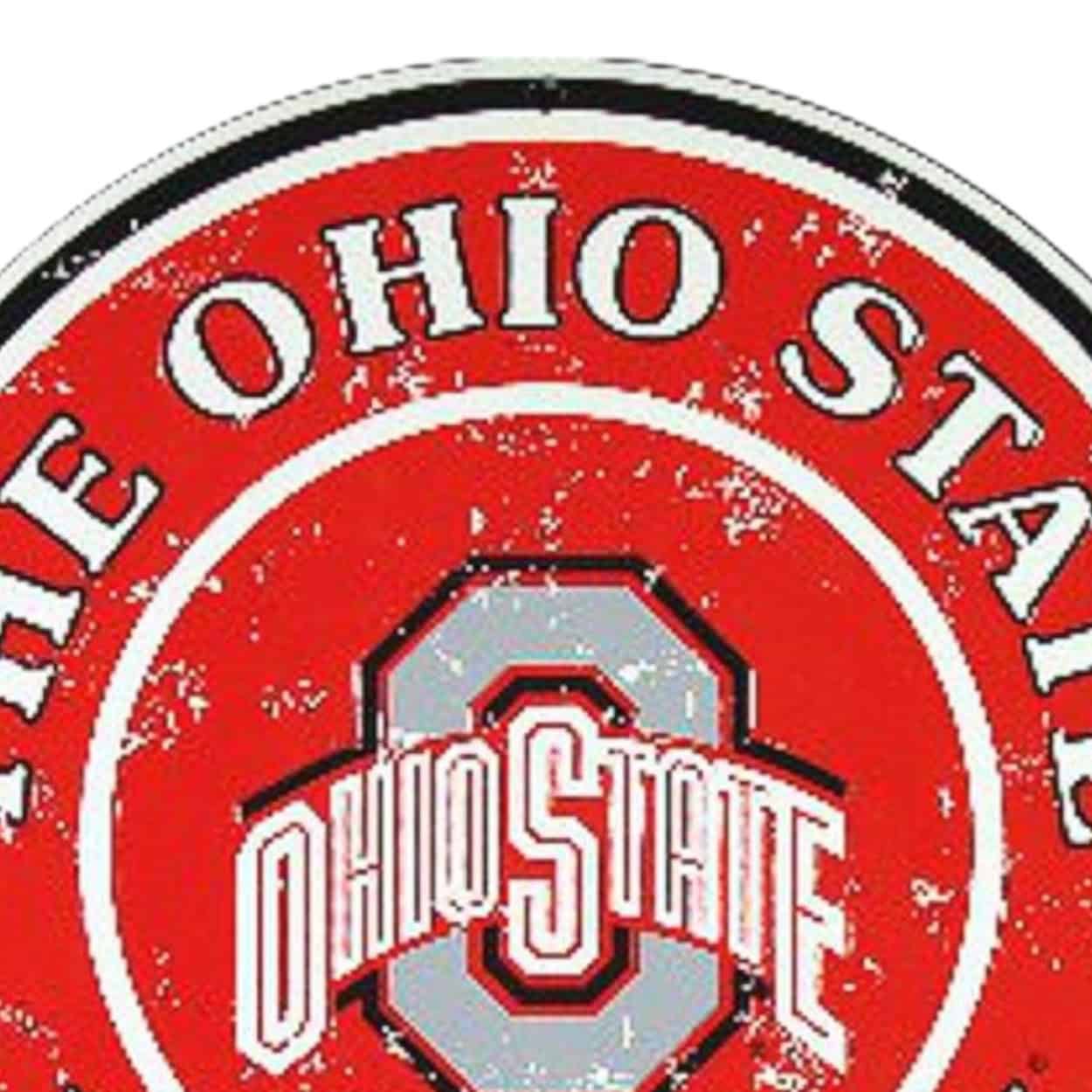 College team round metal sign for sports wreath making, SKU SRCOS