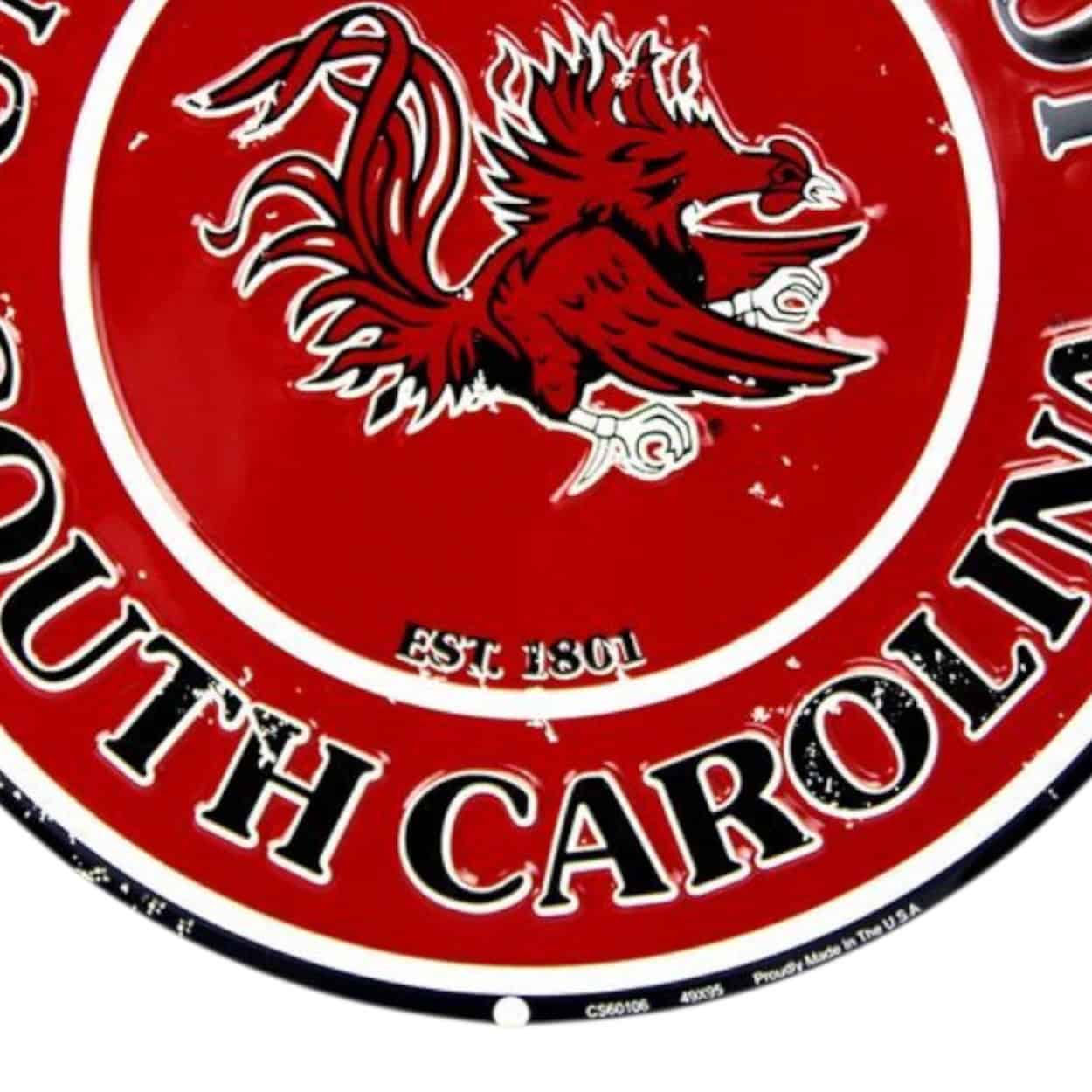 College team round metal sign for sports wreath making, SKU SRCSC