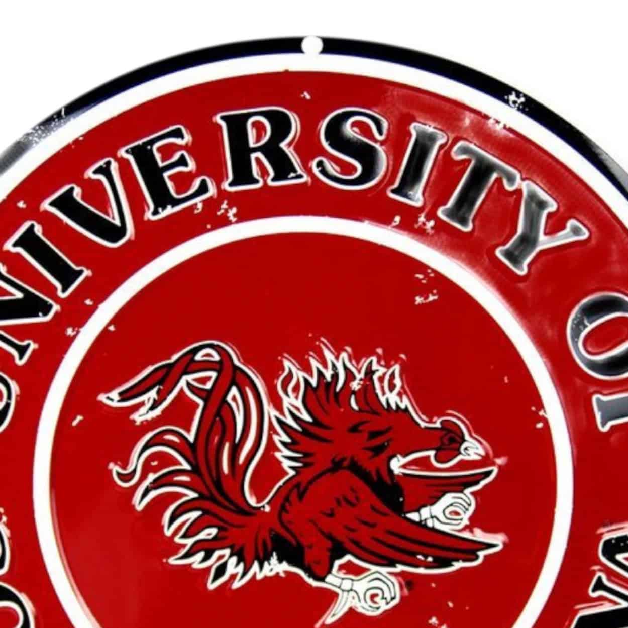 College team round metal sign for sports wreath making, SKU SRCSC