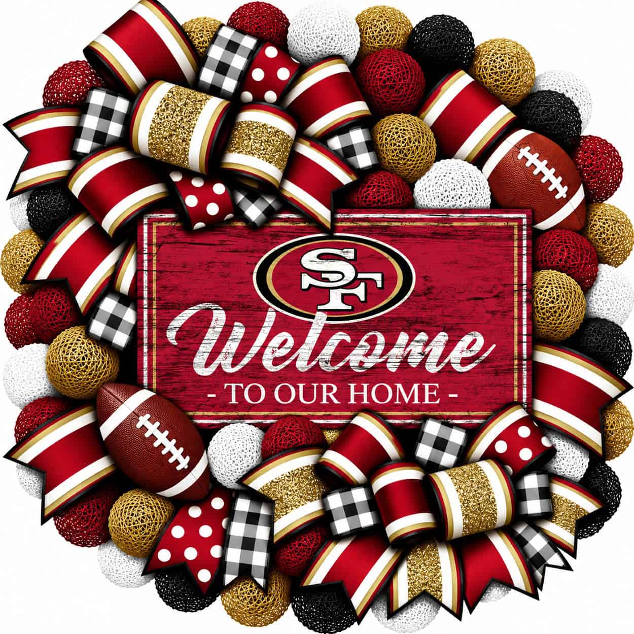 Niners Gold Color San Francisco 49ers Football Wreath Ideas