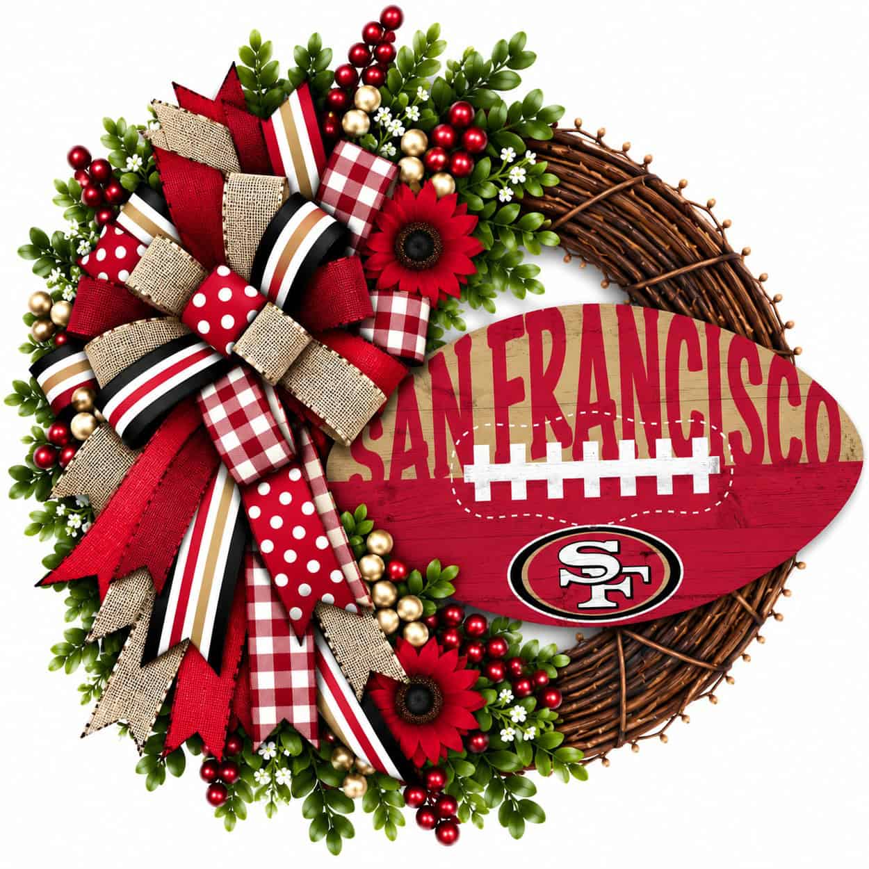 Niners Gold Color San Francisco 49ers Football Wreath Ideas