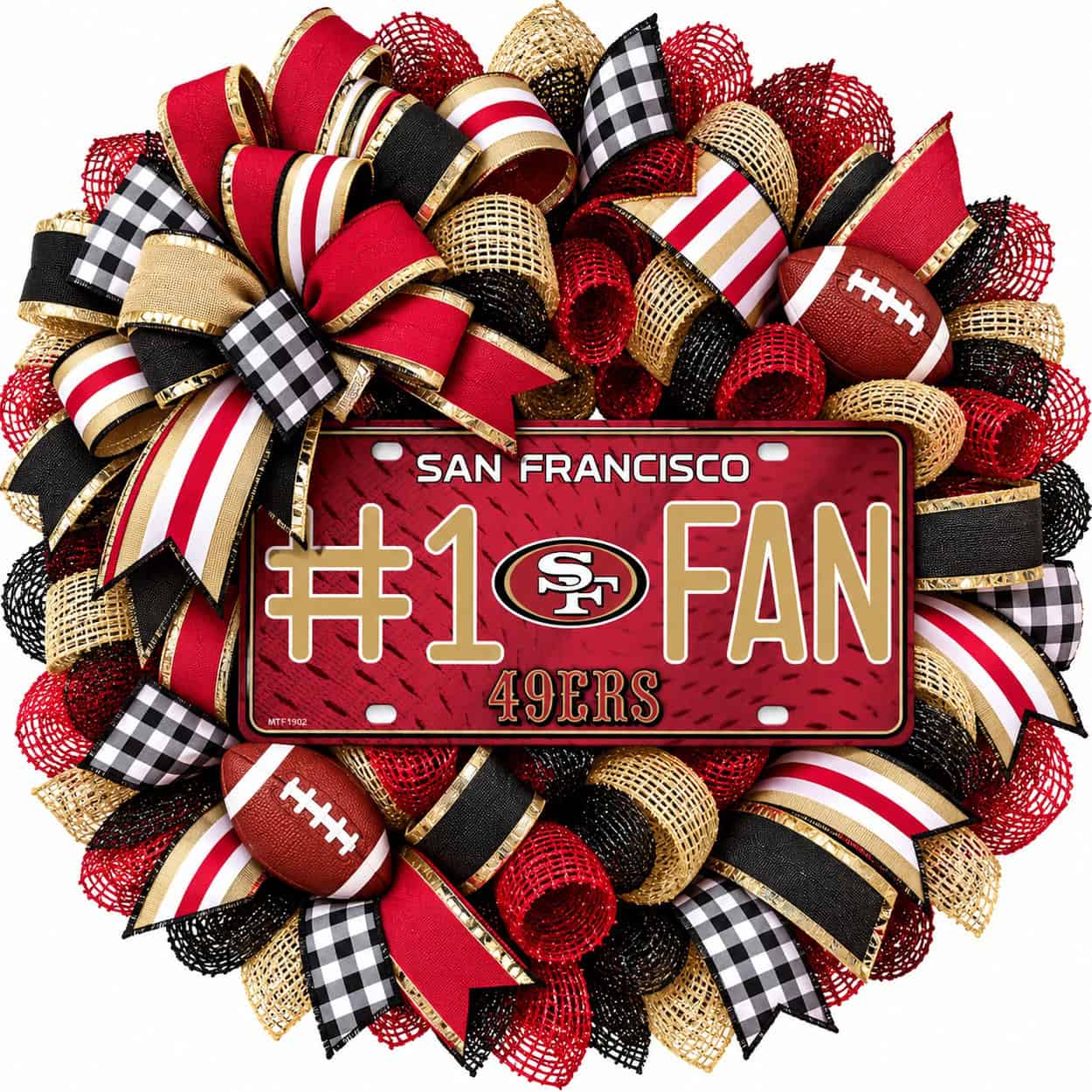 San Francisco 49ers License Plate Wreath