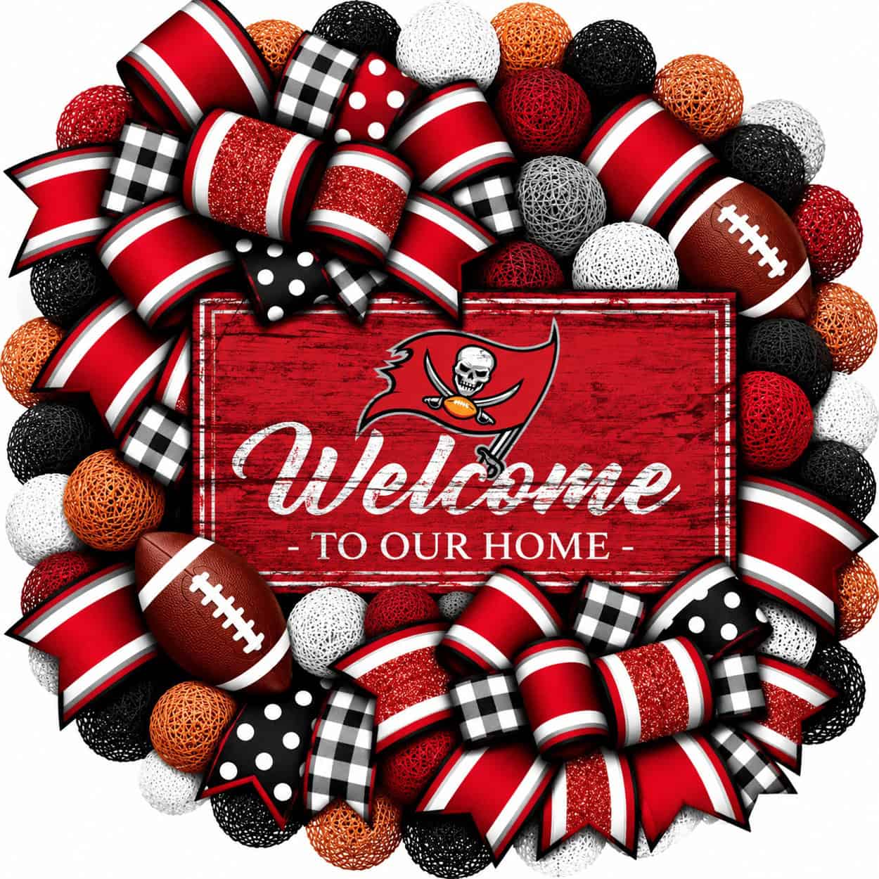 Tampa Bay Buccaneers 20 Inch Welcome Wreath