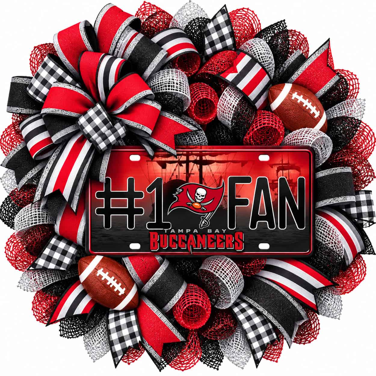 Tampa Bay Buccaneers License Plate Wreath
