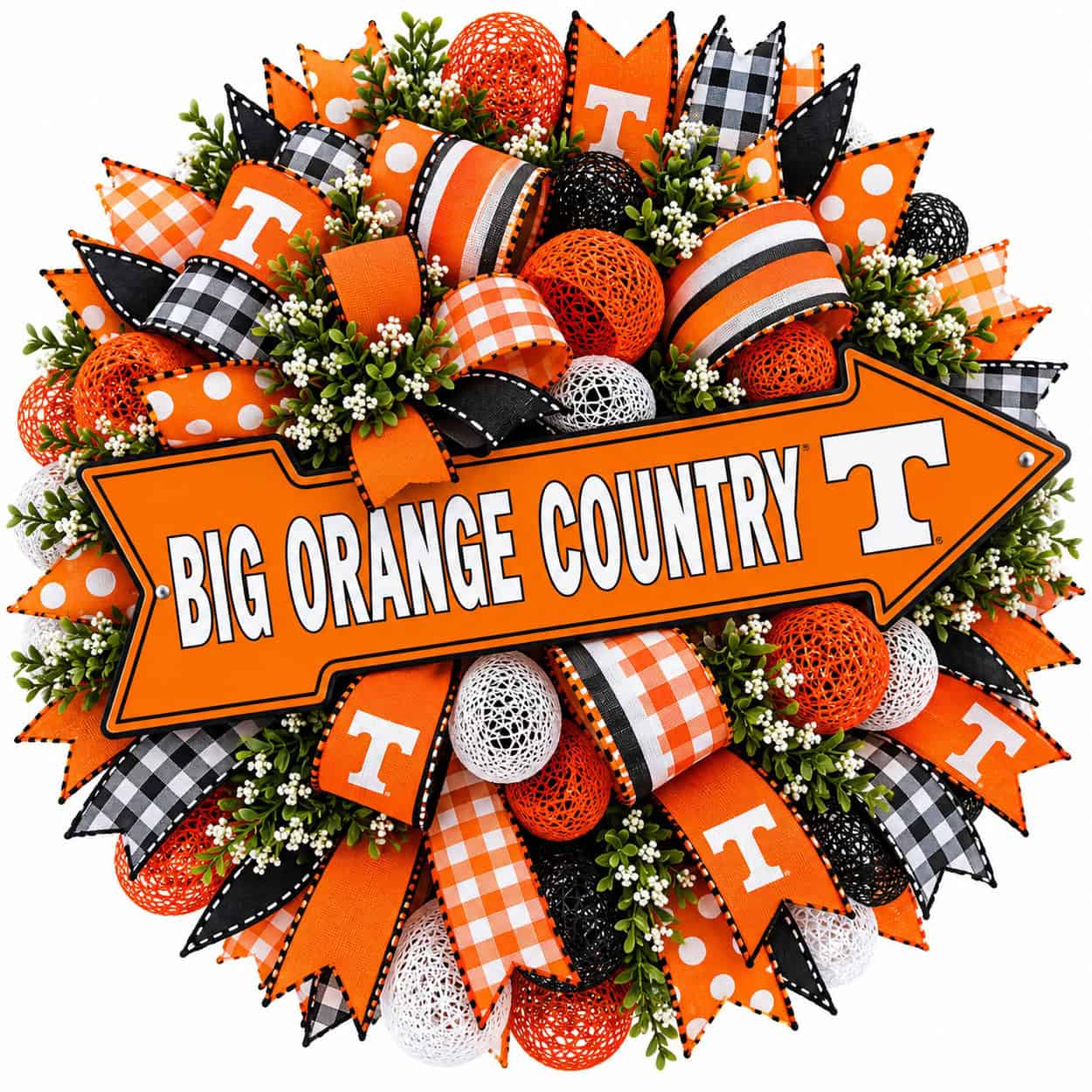 Tennessee Big Orange Country football wreath
