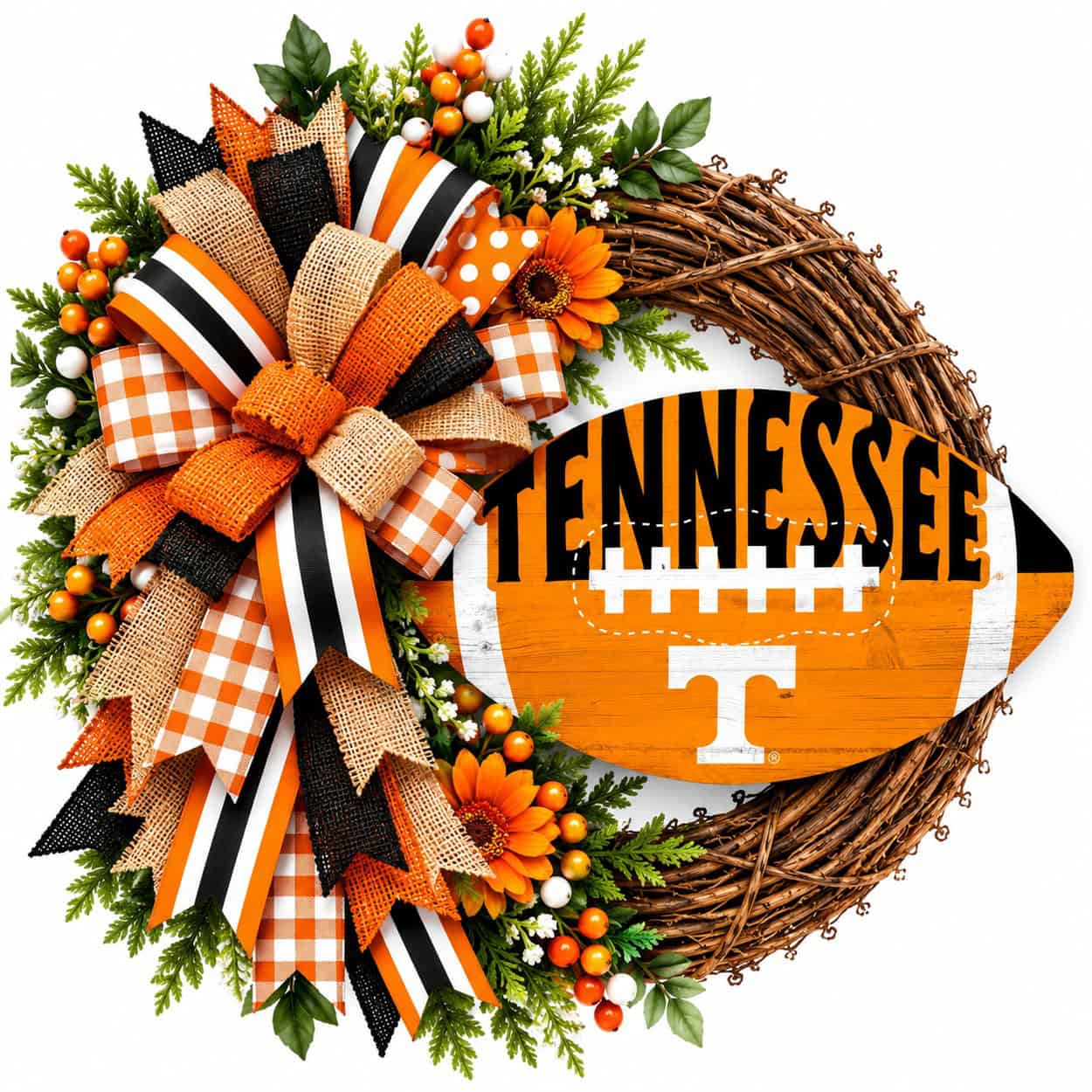 Tennessee football grapevine wreath
