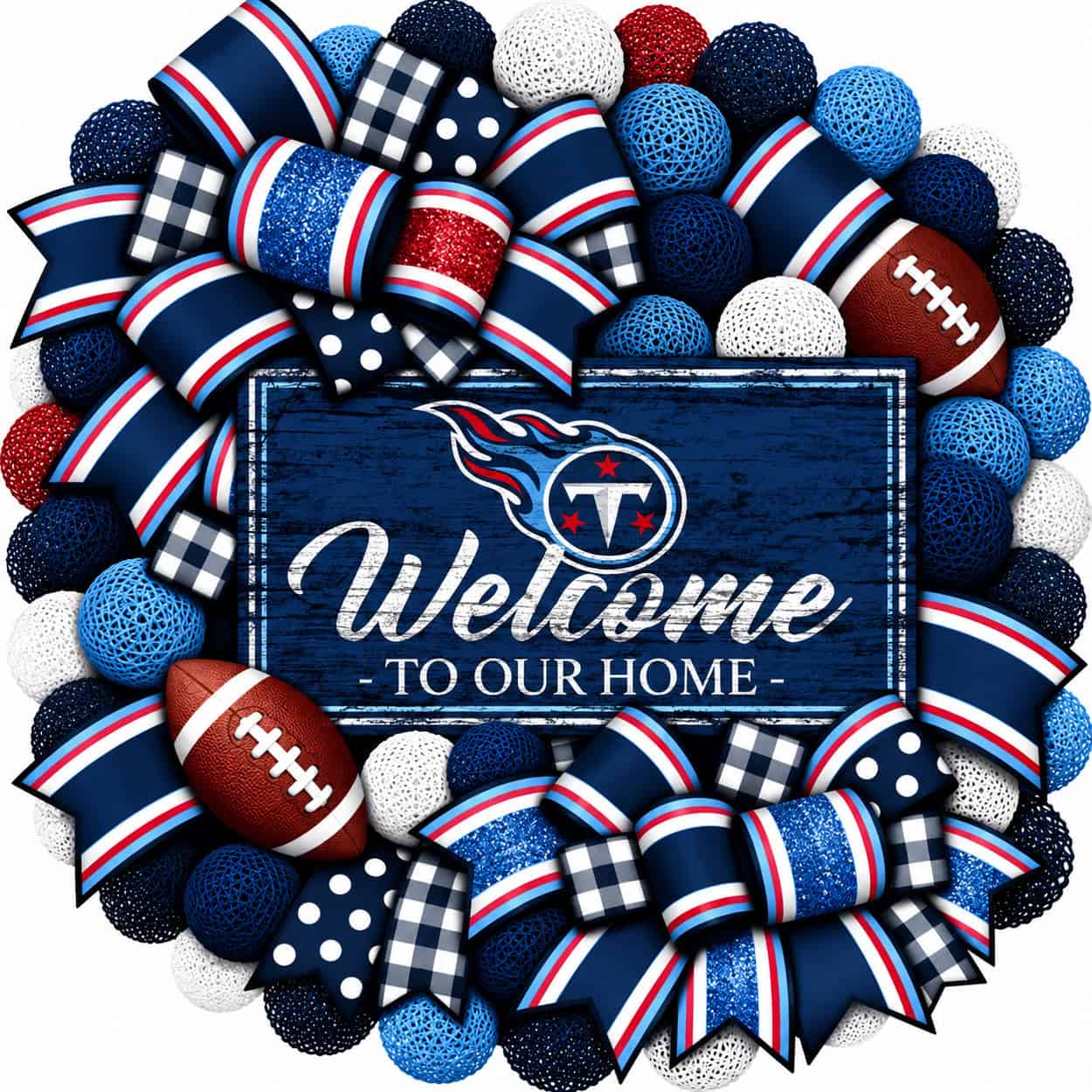 Tennessee Titans 20 Inch Welcome Wreath